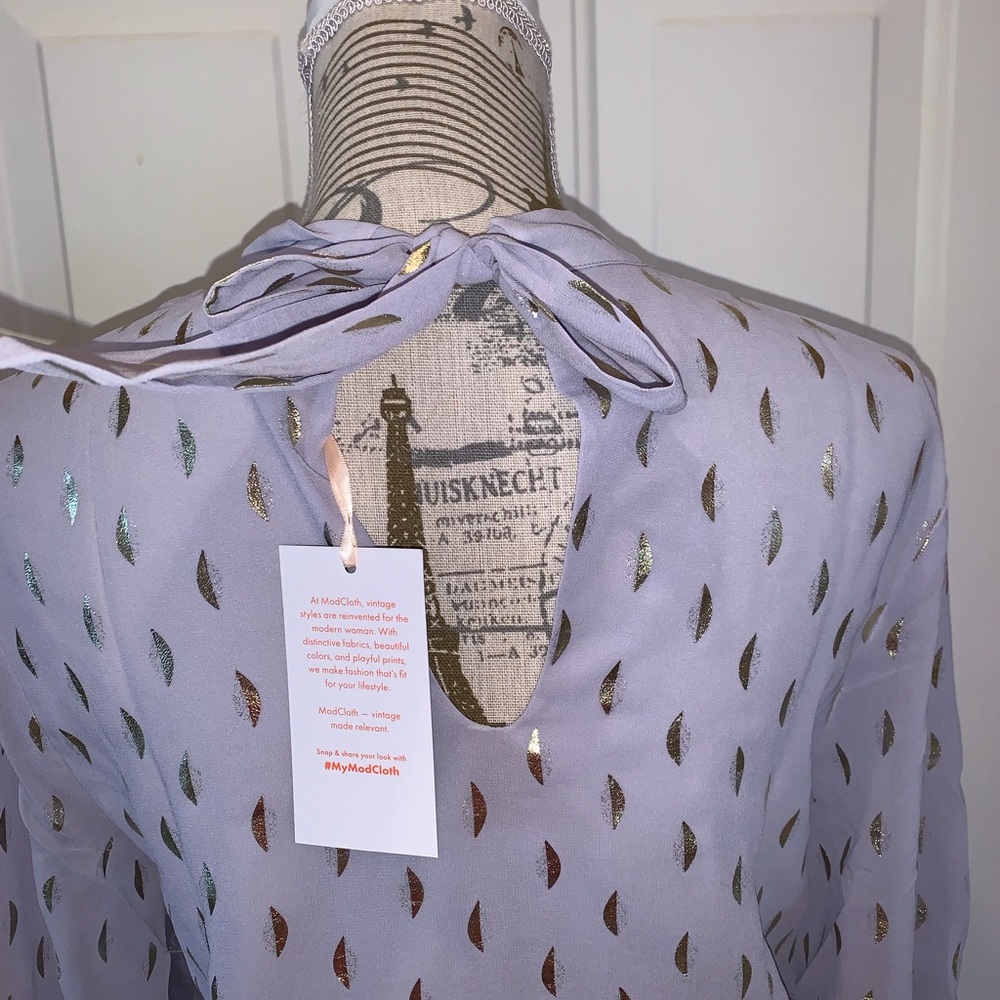 Adorable NWT ModCloth Chiffon You Mock Neck Dress - Picture 9 of 9